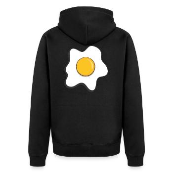 Spiegelei - Unisex Premium Bio Zip Hoodie - Schwarz - Hinten - Nico (187cm)