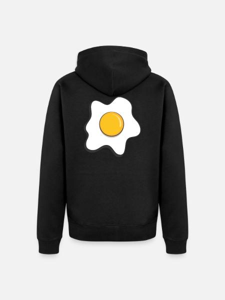 fried egg - Unisex Premium Organic Zip Hoodie - black