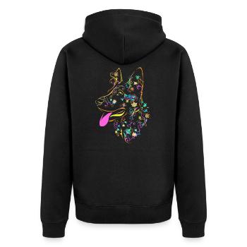 Été fleur de berger - Veste à capuche bio Premium Unisexe - noir - Dos - Nico (187cm)
