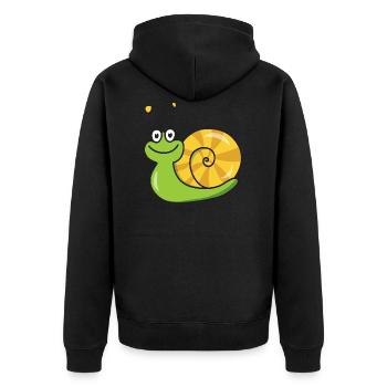 slug - Unisex Premium Organic Zip Hoodie - black - Back - Nico (187cm)
