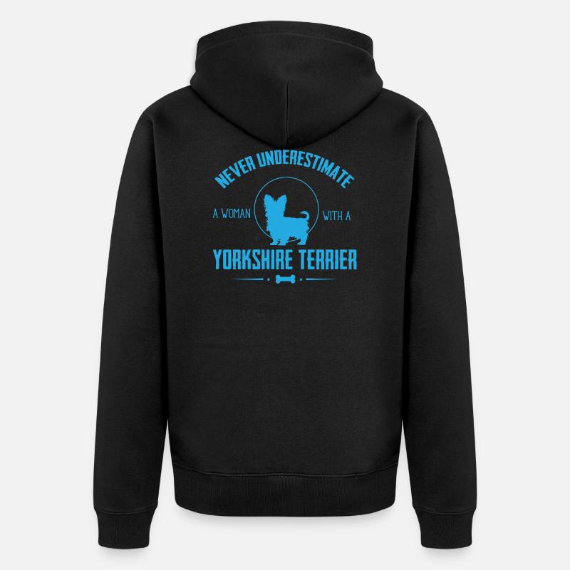 Yorkshire Terrier Chemise NU - Veste à capuche bio Premium Unisexe - noir