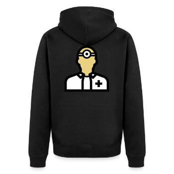 Personnel infirmier, infirmière, soignant, médecin, - Veste à capuche bio Premium Unisexe - noir - Dos - Nico (187cm)