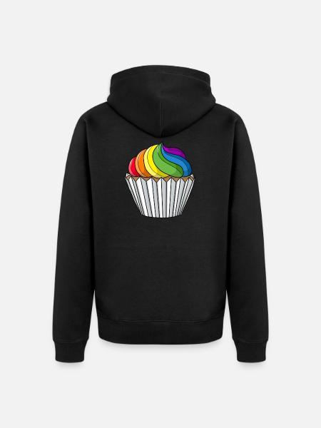 Gay Pride Cupcake - Unisex Premium Organic Zip Hoodie - black