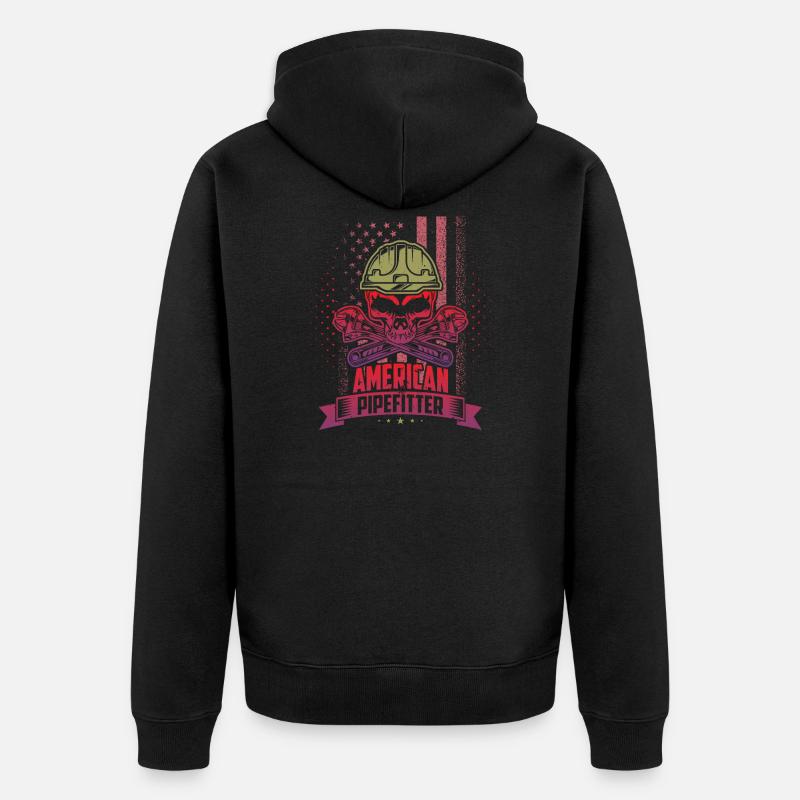 American Pipefitter - Unisex Premium Bio Zip Hoodie - Schwarz
