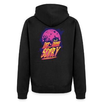 Halloween - Unisex Premium Organic Zip Hoodie - black - Back - Nico (187cm)