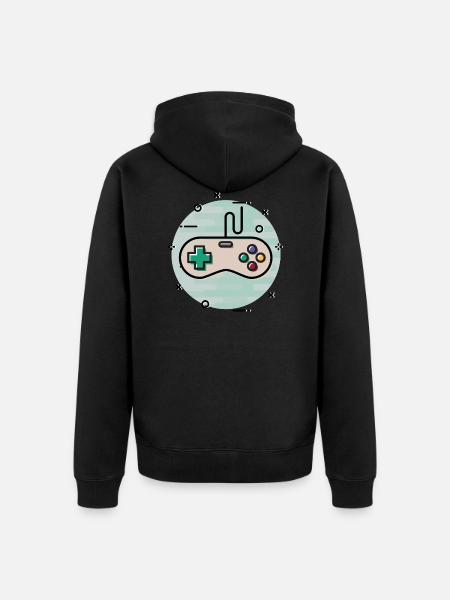 Gamepad - Unisex Premium Organic Zip Hoodie - black