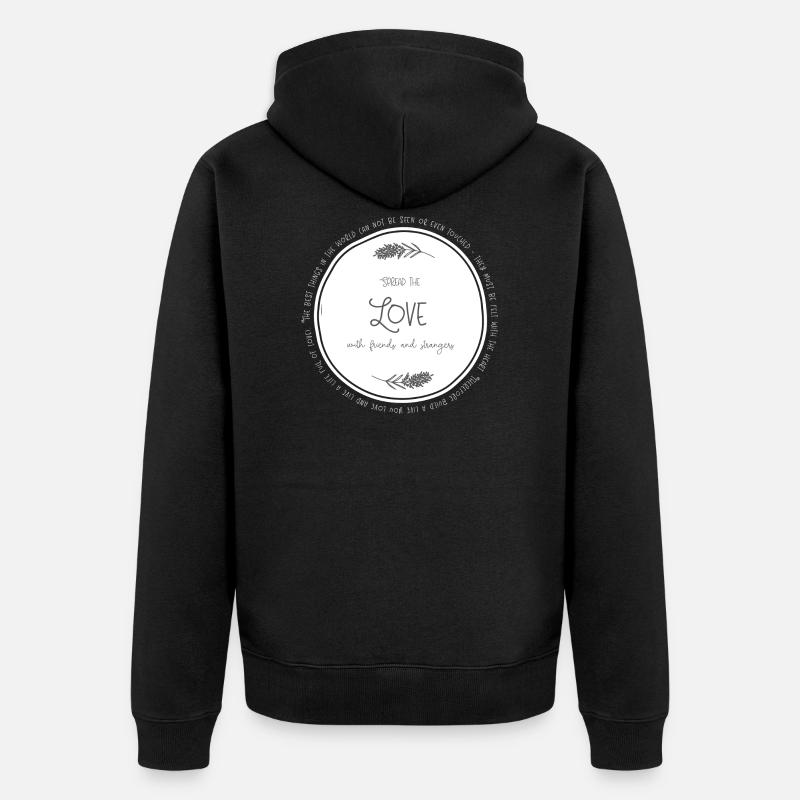 Spread the Love - Unisex Premium Bio Zip Hoodie - Schwarz