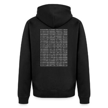 10 Arten von Menschen - Unisex Premium Bio Zip Hoodie - Schwarz - Hinten - Nico (187cm)