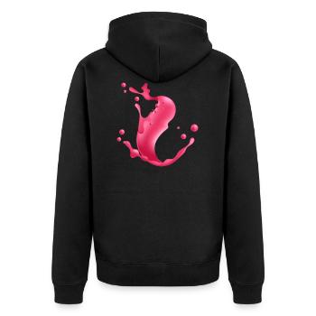Splash couleur, Liquid Splash - design, idée cadeau - Veste à capuche bio Premium Unisexe - noir - Dos - Nico (187cm)