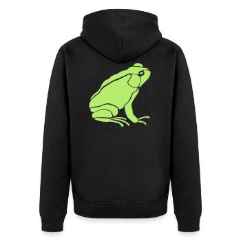hopping frog animal - Unisex Premium Organic Zip Hoodie - black - Back - Nico (187cm)