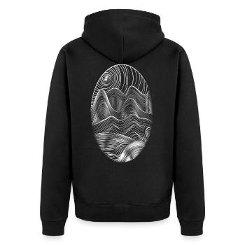Nature en plein air des montagnes - Veste à capuche bio Premium Unisexe - noir - Dos - Nico (187cm)