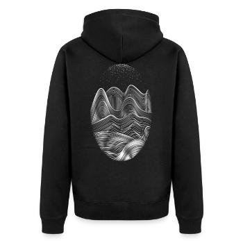 Berge Sternenhimmel outdoor - Unisex Premium Bio Zip Hoodie - Schwarz - Hinten - Nico (187cm)