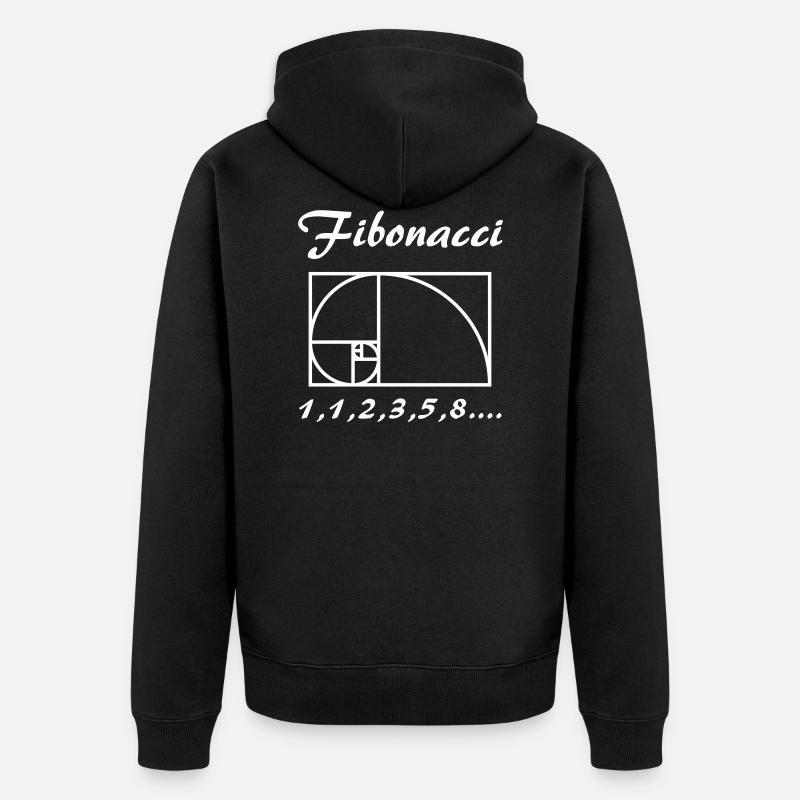Fibunacci (Vektor) - Unisex Premium Bio Zip Hoodie - Schwarz
