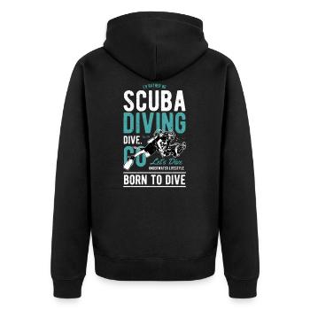 Scuba Diving - Unisex Premium Bio Zip Hoodie - Schwarz - Hinten - Nico (187cm)