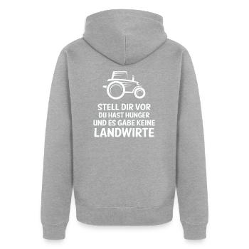 Landwirt Landwirtschaft - Unisex Premium Bio Zip Hoodie - Grau meliert - Hinten - Nico (187cm)