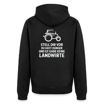 Landwirt Landwirtschaft - Unisex Premium Bio Zip Hoodie - Schwarz - Hinten - Nico (187cm)