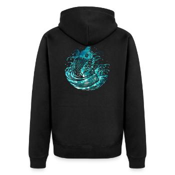 poisson - Veste à capuche bio Premium Unisexe - noir - Dos - Nico (187cm)