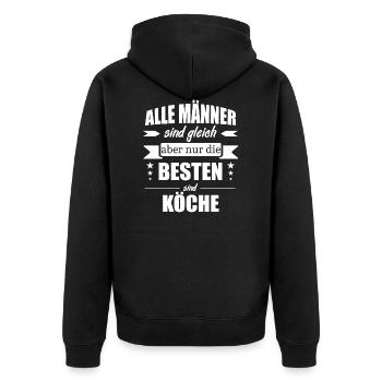 Koch Köche - Unisex Premium Bio Zip Hoodie - Schwarz - Hinten - Nico (187cm)