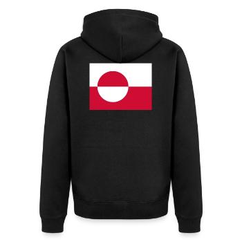 Flag of Greenland (gl) - Unisex Premium Organic Zip Hoodie - black - Back - Nico (187cm)