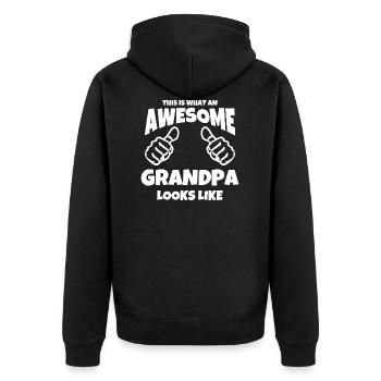 Voici comment un grand-père super grand-père voit en cadeau - Veste à capuche bio Premium Unisexe - noir - Dos - Nico (187cm)