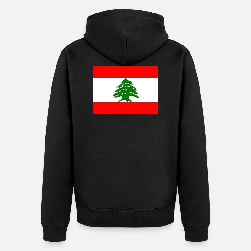 Drapeau du Liban (lb) - Veste à capuche bio Premium Unisexe - noir