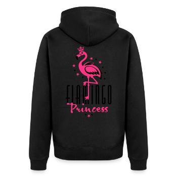 17 Flamingo Princess Crown Margarita Art - Veste à capuche bio Premium Unisexe - noir - Dos - Nico (187cm)