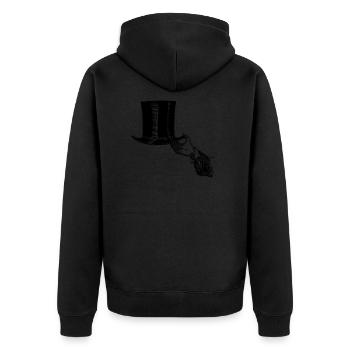 La main avec cylindre - Veste à capuche bio Premium Unisexe - noir - Dos - Nico (187cm)