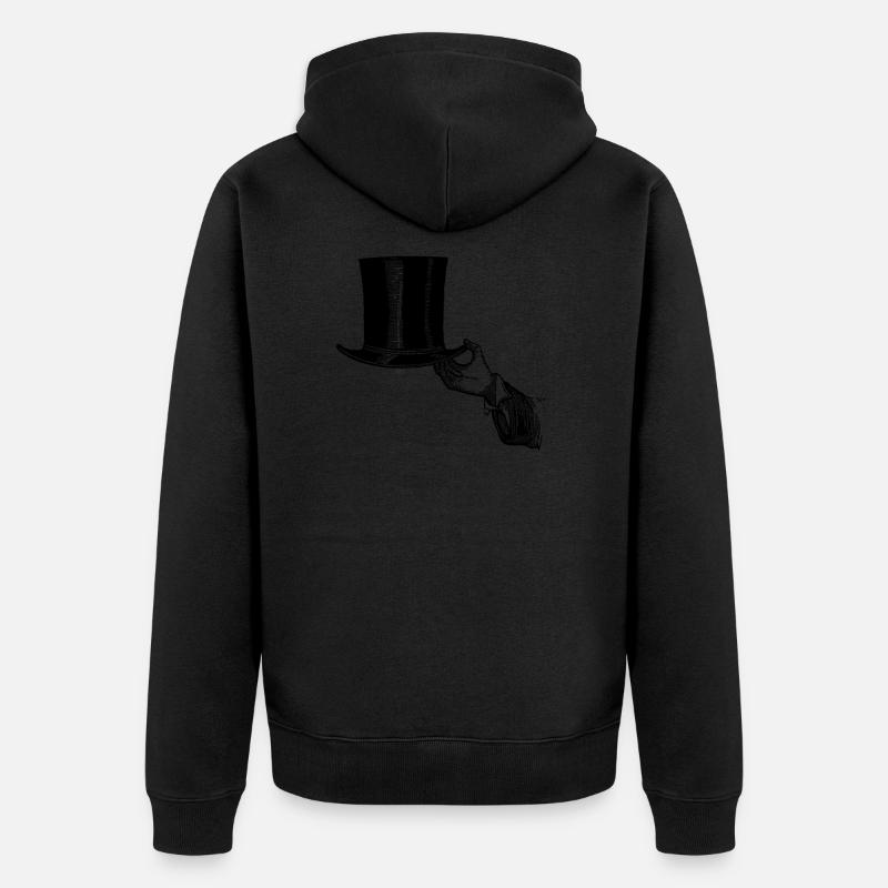 La main avec cylindre - Veste à capuche bio Premium Unisexe - noir