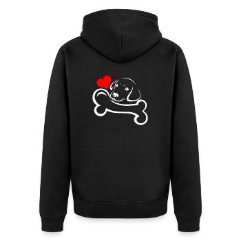 Dog love -black edition- - Veste à capuche bio Premium Unisexe - noir - Dos - Nico (187cm)