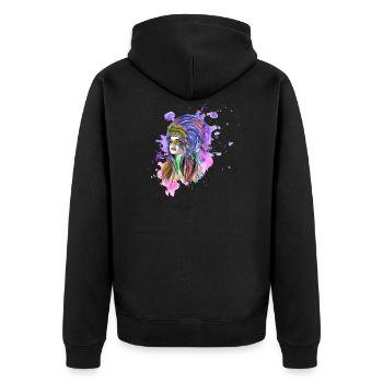 Fille indienne - Veste à capuche bio Premium Unisexe - noir - Dos - Nico (187cm)