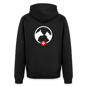 Tierarzt - Unisex Premium Bio Zip Hoodie - Schwarz - Hinten - Nico (187cm)