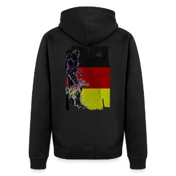 Wikinger Wolf Flagge Deutschland - Unisex Premium Organic Zip Hoodie - black - Back - Nico (187cm)