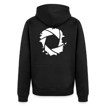 photographer - Unisex Premium Organic Zip Hoodie - black - Back - Nico (187cm)