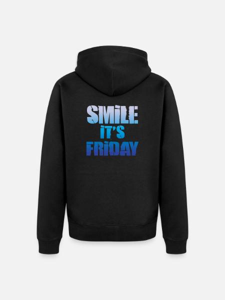 It is Friday - Unisex Premium Organic Zip Hoodie - black