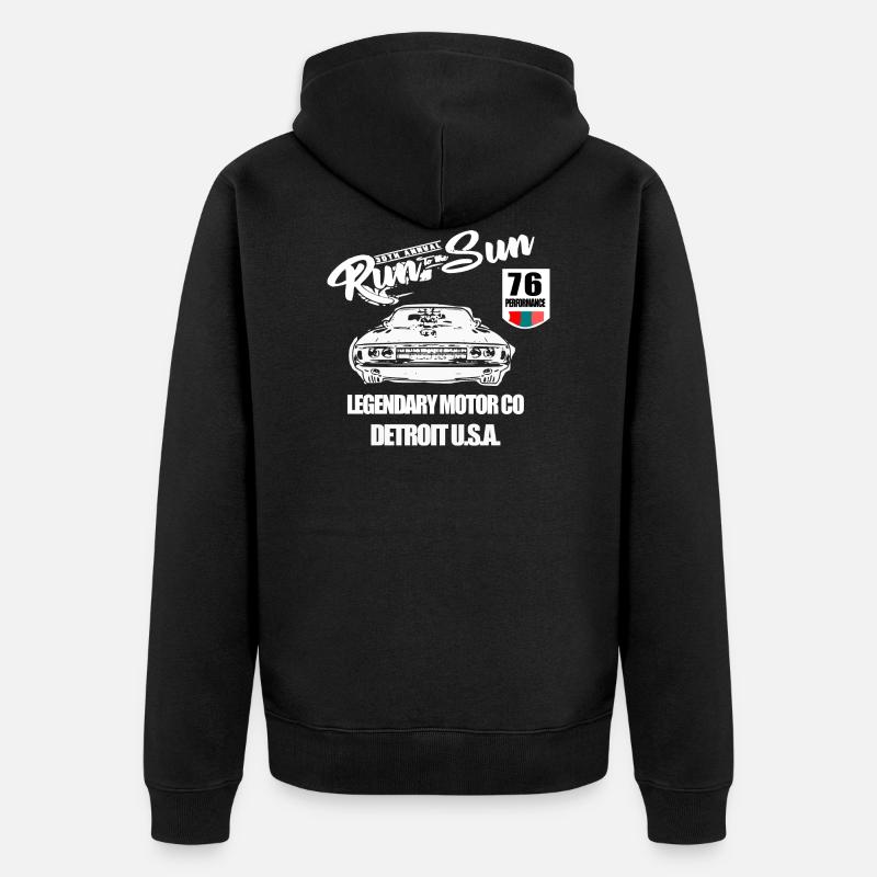 Patch Muscle Car - Veste à capuche bio Premium Unisexe - noir