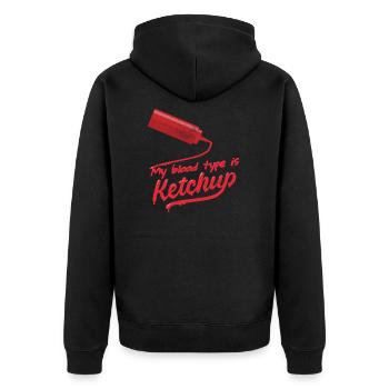 Mon groupe sanguin est ketchup ketchup drôle - Veste à capuche bio Premium Unisexe - noir - Dos - Nico (187cm)