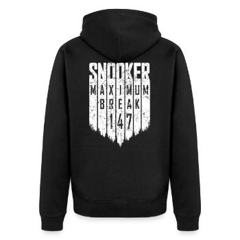 Snooker - Maximum Break 147 - Unisex Premium Organic Zip Hoodie - black - Back - Nico (187cm)