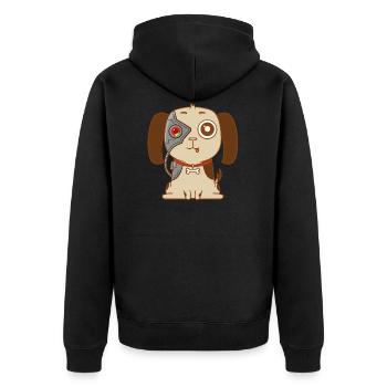 Dorg Welpe - Trekkies - Geschenkidee - Unisex Premium Bio Zip Hoodie - Schwarz - Hinten - Nico (187cm)