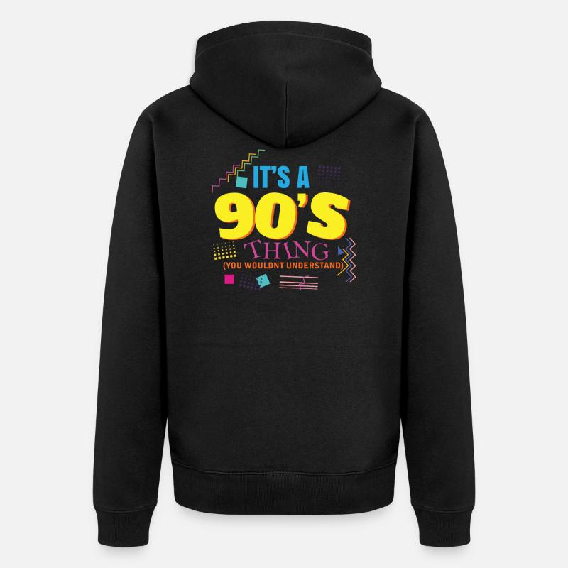 Il est 90 ans - Veste à capuche bio Premium Unisexe - noir