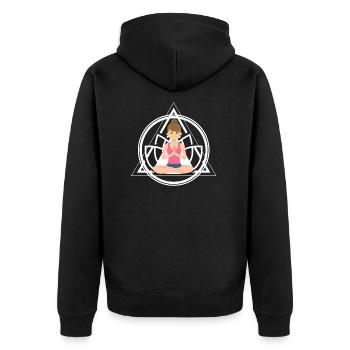 happy mother s woman s day yoga relax - Unisex Premium Organic Zip Hoodie - black - Back - Nico (187cm)