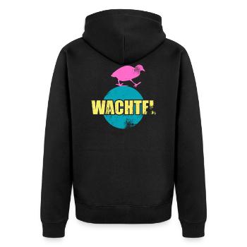 Wachtel Eier Schilf - Unisex Premium Bio Zip Hoodie - Schwarz - Hinten - Nico (187cm)