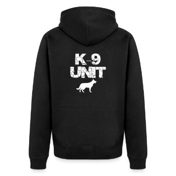 Hundestaffel T-Shirt & Polizei Geschenk - Unisex Premium Bio Zip Hoodie - Schwarz - Hinten - Nico (187cm)