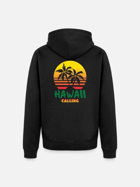 HAWAII - Unisex Premium Organic Zip Hoodie - black