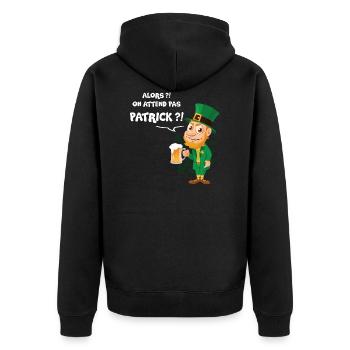 Saint Patrick Day - Veste à capuche bio Premium Unisexe - noir - Dos - Nico (187cm)