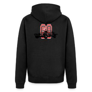 Muscle Car de 1969 - Veste à capuche bio Premium Unisexe - noir - Dos - Nico (187cm)