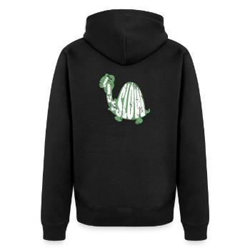 Turtle - Unisex Premium Organic Zip Hoodie - black - Back - Nico (187cm)