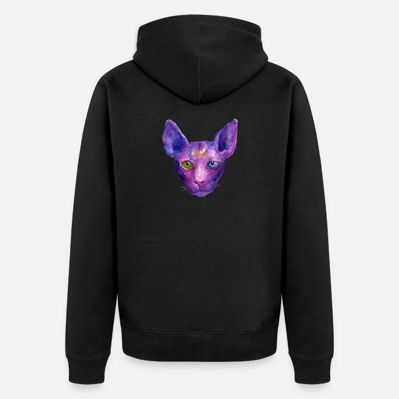 Chat Sphynx - Veste à capuche bio Premium Unisexe - noir