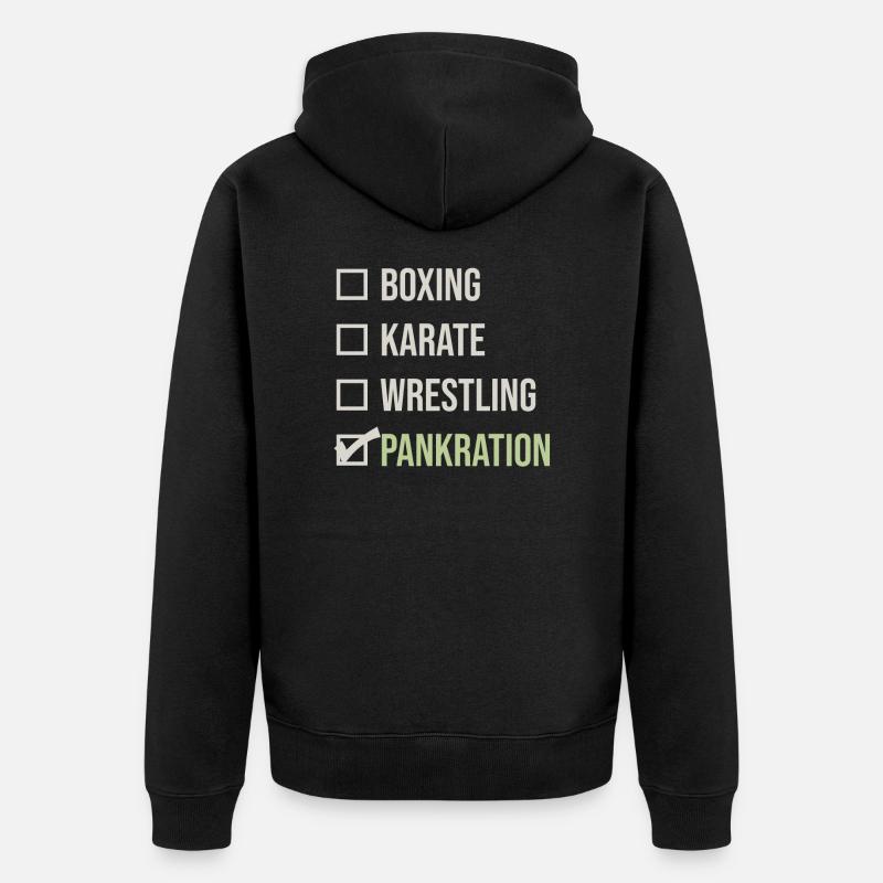 wähle Pankration - Unisex Premium Bio Zip Hoodie - Schwarz