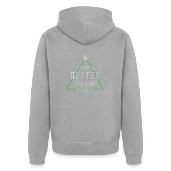 The shirt is better than yours - Unisex Premium Organic Zip Hoodie - heather grey - Back - Nico (187cm)