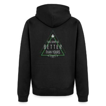 The shirt is better than yours - Unisex Premium Organic Zip Hoodie - black - Back - Nico (187cm)
